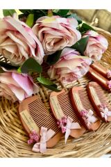 Pembe Nikah-kına-söz-bride Hediyelik Ahşap Tarak 10adet Gelin Hamamı