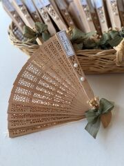 İsme Özel Bambu Yelpaze 10'lu Düğün Nişan Kına Hediyelik