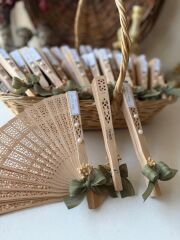 İsme Özel Bambu Yelpaze 10'lu Düğün Nişan Kına Hediyelik