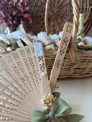 İsme Özel Yelpaze Bambu 5'lü Düğün Nişan Kına Hediyelik