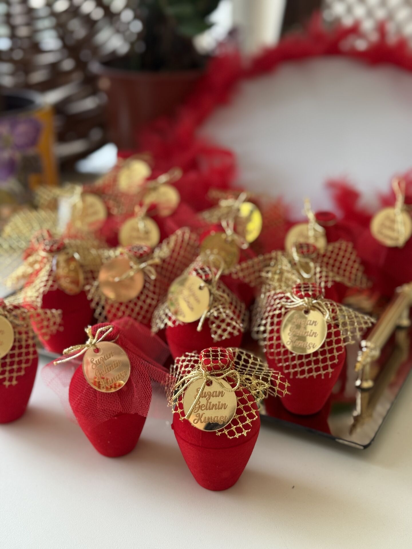 Süslemeli Kına Testisi Hediyelik İsimli Hediyelik Kına 20li