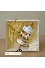 Mini Ahşap Atlıkarınca Süs 1 Adet Hediyelik Dekoratif Obje (Yılbaşı, Doğum Günü, Baby Shower)