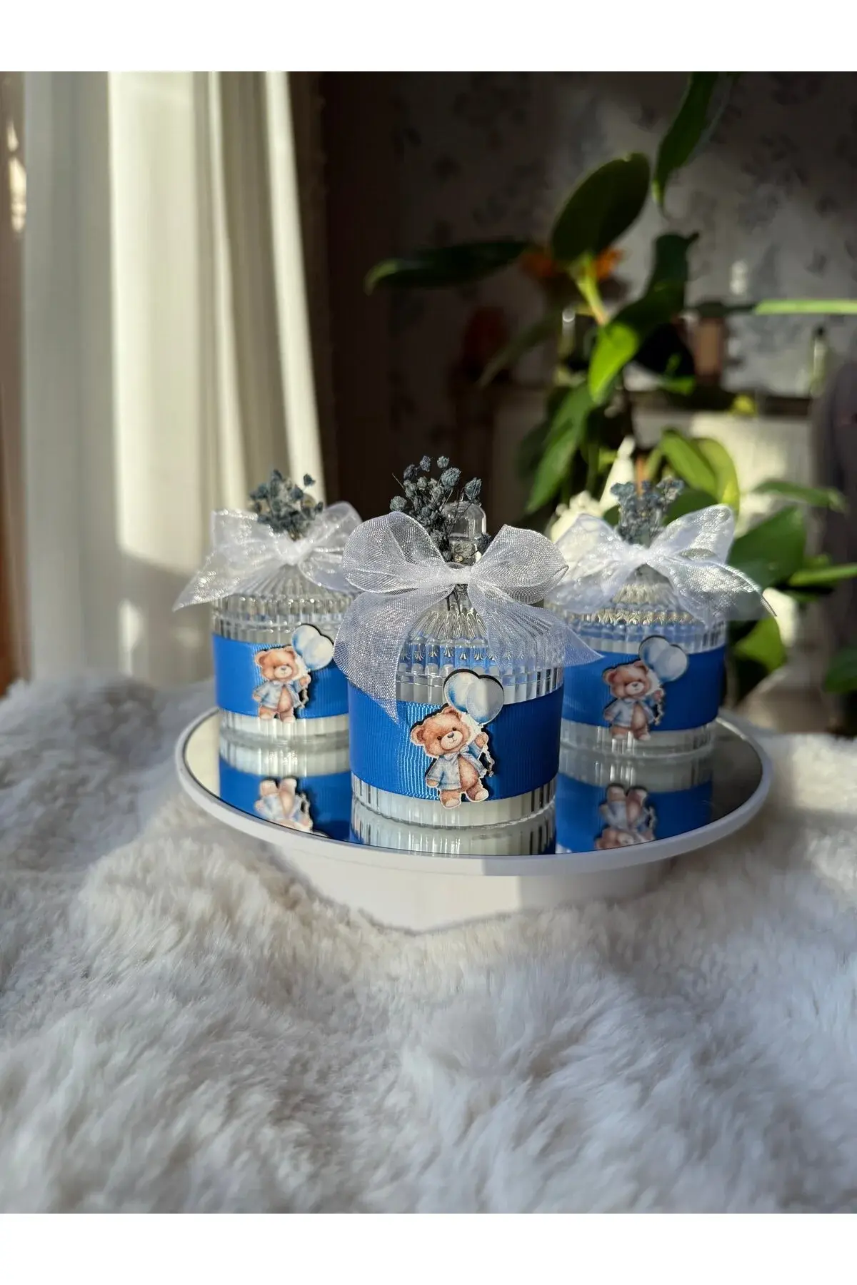 BEBEK Hediyelik Mum Özel Süslemeli Bebek Hediyelik Mum İsimli 5 ADET