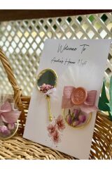 Ayna-Halka Çiçeği Seti 10 Adet(Düğün, Nişan, Kına, Nikah) İSME ÖZEL