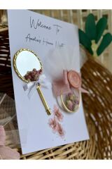 Ayna-Halka Çiçeği Seti 10 Adet(Düğün, Nişan, Kına, Nikah) İSME ÖZEL