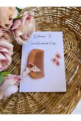 Nikah-kına-söz-bride Hediyelik Ahşap Tarak Kartlı 10adet