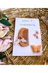 Nikah-kına-söz-bride Hediyelik Ahşap Tarak Kartlı 10adet