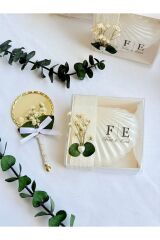 Kutulu istiridye Mum Nişan Düğün Hediyelik Dağıtmalık Mum İncili 10 adet