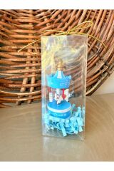 Ahşap Mavi Atlıkarınca 1 Adet Dekoratif Obje (Kız Bebek, Yılbaşı, Doğum Günü,Baby Shower) Hediyelik