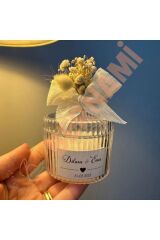 Özel Tasarım Nişan Söz Nikah Dügün Hediyelik Kristal Kapaklı Şekerlik Mum - 10 Adet