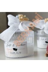 Özel Tasarım Nişan Söz Nikah Dügün Hediyelik Kristal Kapaklı Şekerlik Mum - 10 Adet