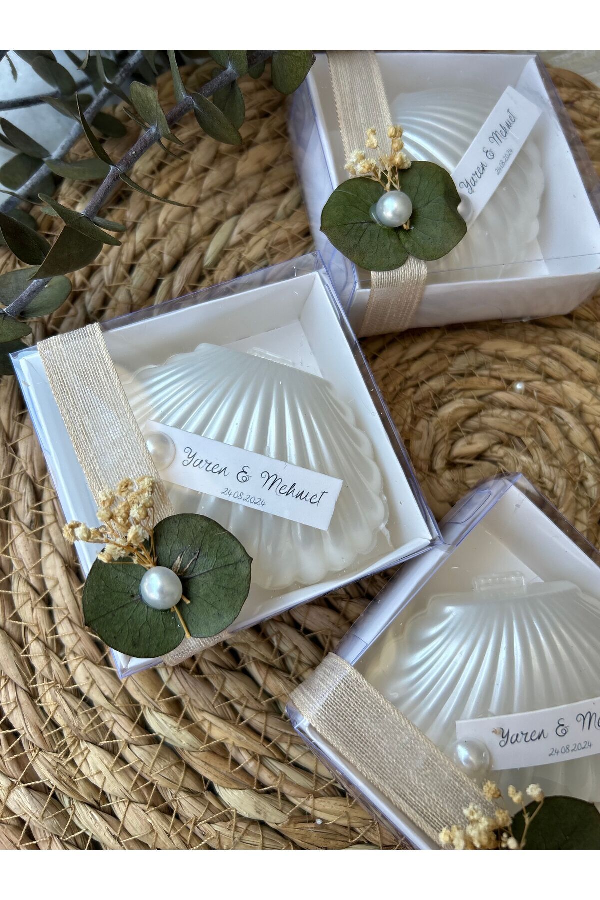 Kutulu Istiridye Mum Düğün, Nişan , Söz ,kına , Mevlüt , Doğum Günü , Yılbaşı Hediyelik-15 Adet