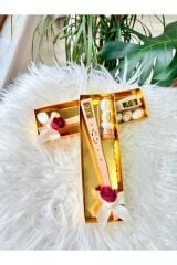 Kına-Düğün-Bride Hediyelik Yelpazeli Nikah şekeri Kırmızı Güllü 10adet