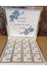 Kişiye Özel Nikah Söz Nişan Çikolatası Kutulu 48li