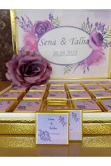 (ELİT ÇİKOLATA)kişiye Isme Özel Nikah-söz-nişan -bebek-hediyelik Baskılı Madlen Çikolata 72 Adet