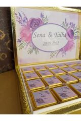 (ELİT ÇİKOLATA)kişiye Isme Özel Nikah-söz-nişan -bebek-hediyelik Baskılı Madlen Çikolata 72 Adet