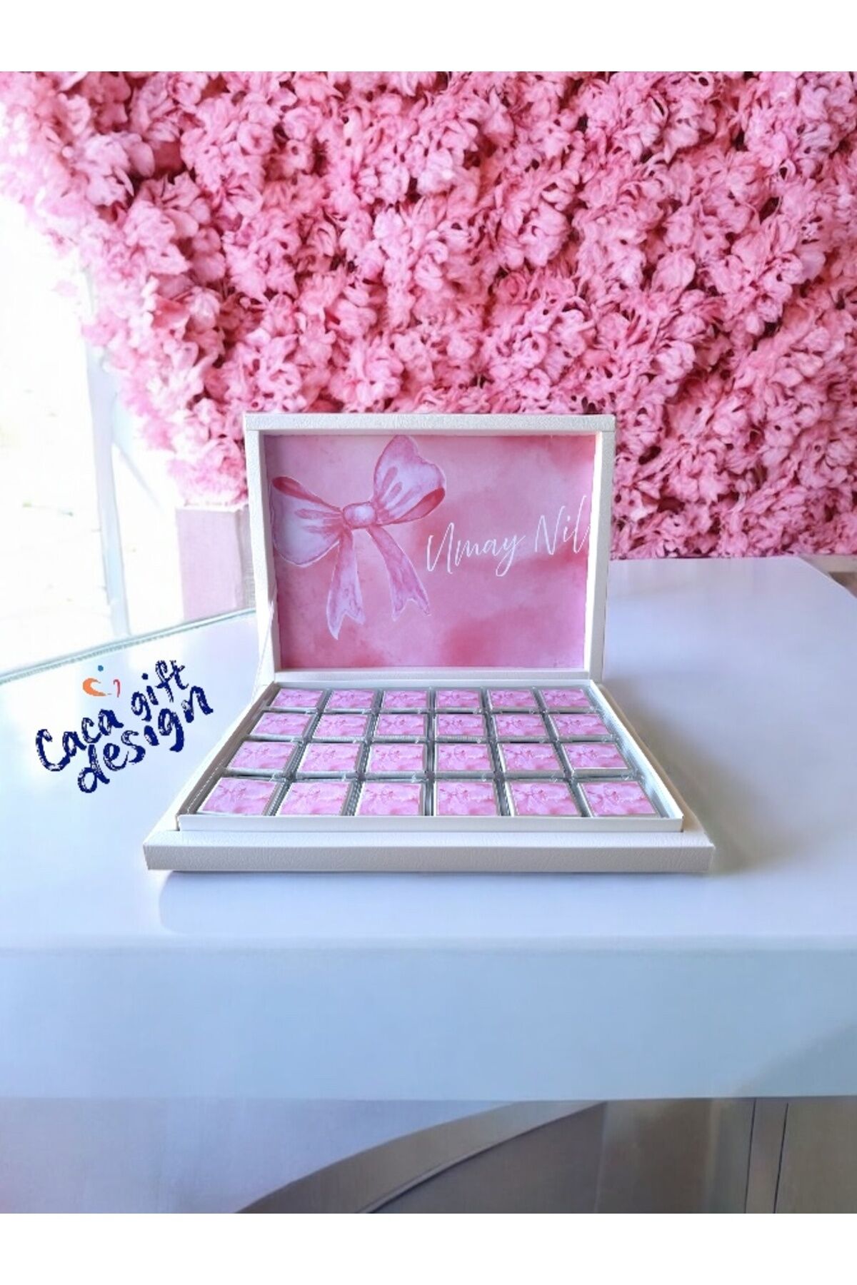 İSME ÖZEL KIZ BEBEK ÇİKOLATASI FİYONK MODELLİ DOĞUM,DOĞUM GÜNÜ,MEVLİD HEDİYELİK İSİMLİ ÇİKOLATA 48