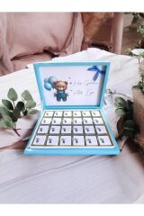 MAVİ Balonlu isimli Erkek Bebek Çikolatası Doğum-MEVLİD-HEDİYELİK Çikolata 72li