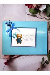 MAVİ Balonlu isimli Erkek Bebek Çikolatası Doğum-MEVLİD-HEDİYELİK Çikolata 72li