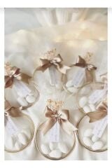 30 Adet Süslemeli Halka Şekerleme Nikah Nişan Söz Düğün Hediyeliği Magnetsiz