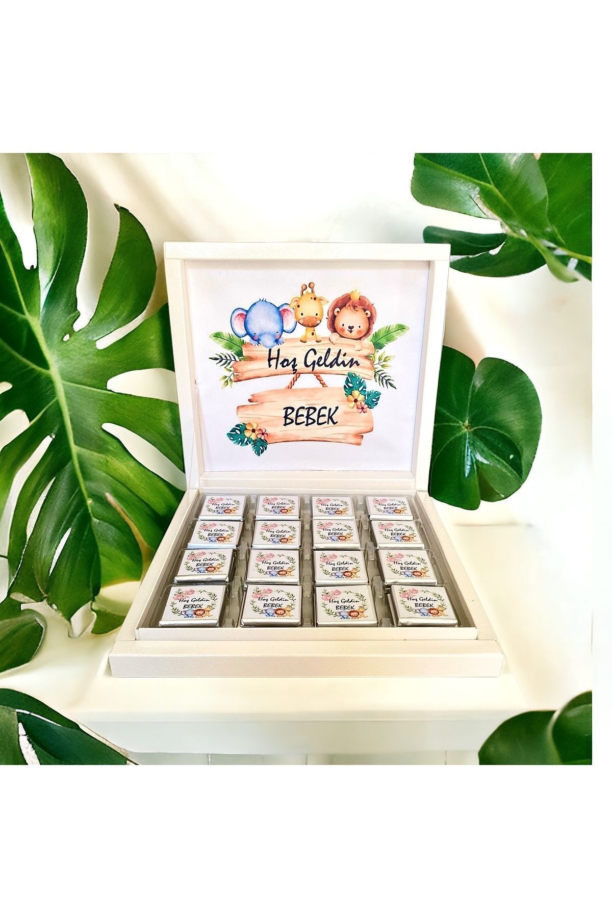 (elit Çikolata )safari Isme Özel Isimli Bebek Çikolatası 48li Doğum-doğum Günü-hediyelik Çikolata