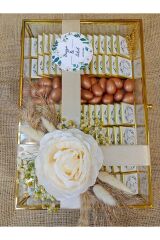 Kız Isteme Çikolatası Söz- Nikah-nişan Çikolatası Cam Kutu Arajmanlı Süslemeli