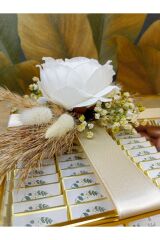 Kız Isteme Çikolatası Söz- Nikah-nişan Çikolatası Cam Kutu Arajmanlı Süslemeli