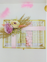 Nikah - Kız Isteme Çikolatası Söz- Nikah-nişan Çikolatası Cam Kutu Arajmanlı Süslemeli