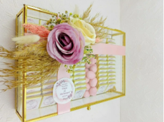 Nikah - Kız Isteme Çikolatası Söz- Nikah-nişan Çikolatası Cam Kutu Arajmanlı Süslemeli