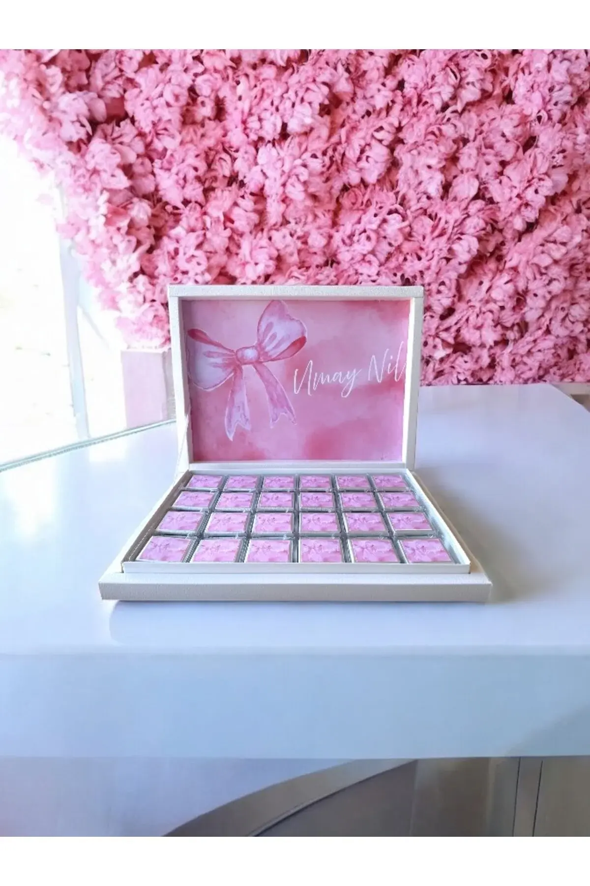 İSME ÖZEL FİYONKLU KIZ BEBEK ÇİKOLATASI DOĞUM,DOĞUM GÜNÜ,MEVLİD HEDİYELİK İSİMLİ ÇİKOLATA 48