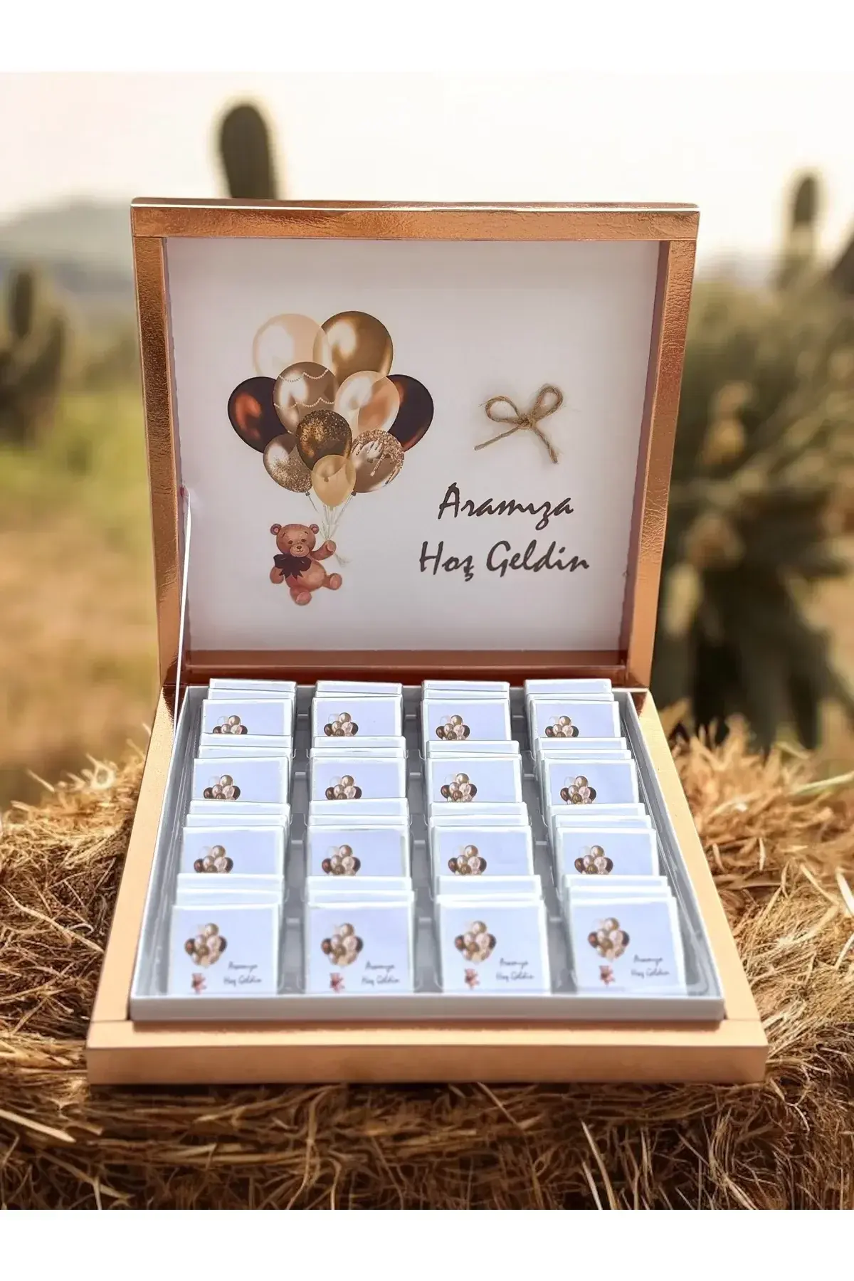 (ELİTÇİKOLATA) Isme Özel Balonlu Erkek-kız Bebek Çikolatası Dogum-yaş Günü-hediyelik Çikolata