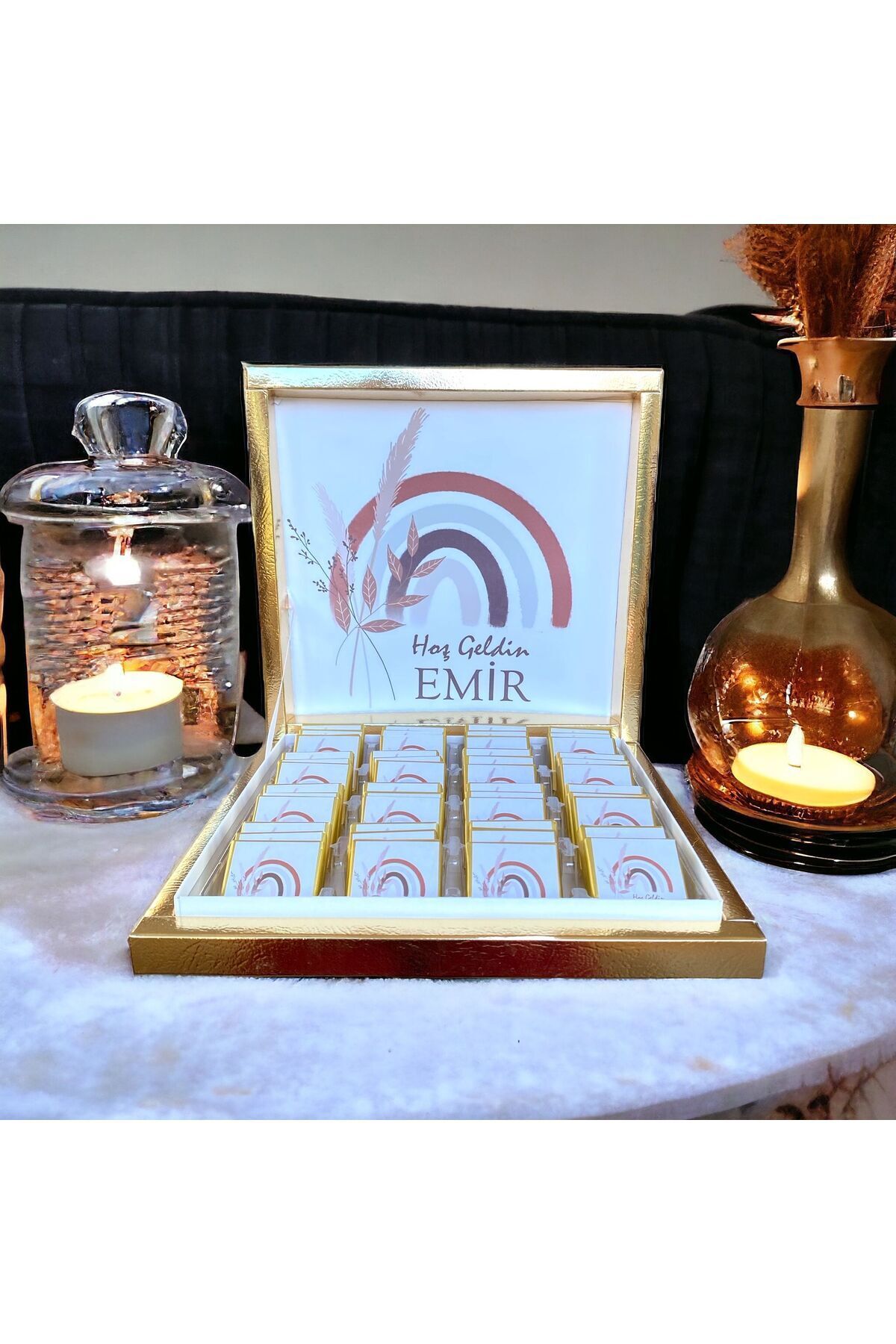 İsme Özel Tasarım Gökkuşağı Bebek çikolası mevlid,hediyelik,Doğum hediyesi