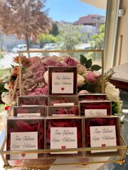 10 Adet Kutulu BORDO Saten Toka - Kına - Bride To Be