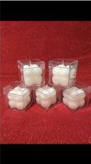 50 Adet Mika Kutulu Beyaz Mini Bubble Kokulu Mum Seti