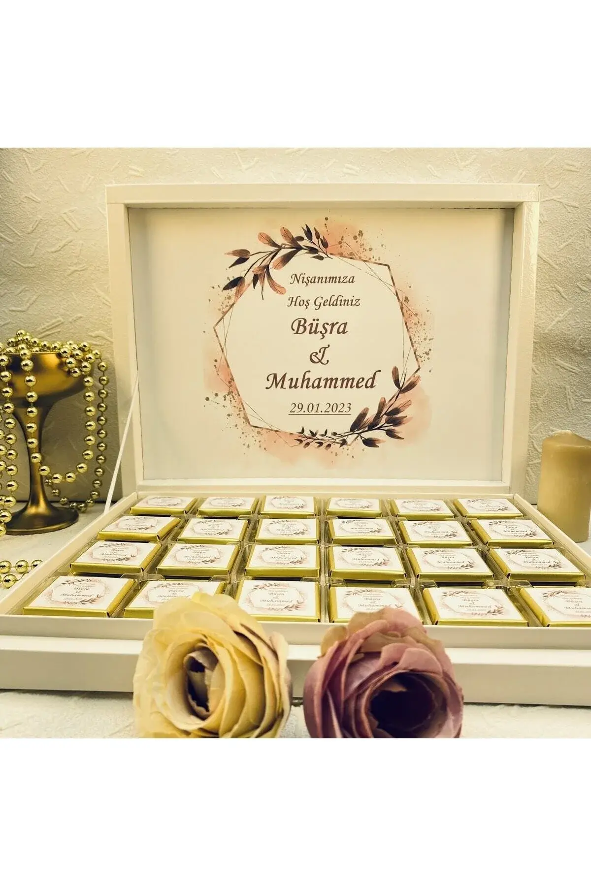 (ELİTÇİKOLATA) Isme Vekişiye Özel Nişan-söz-nikah-bebek Çikolatası