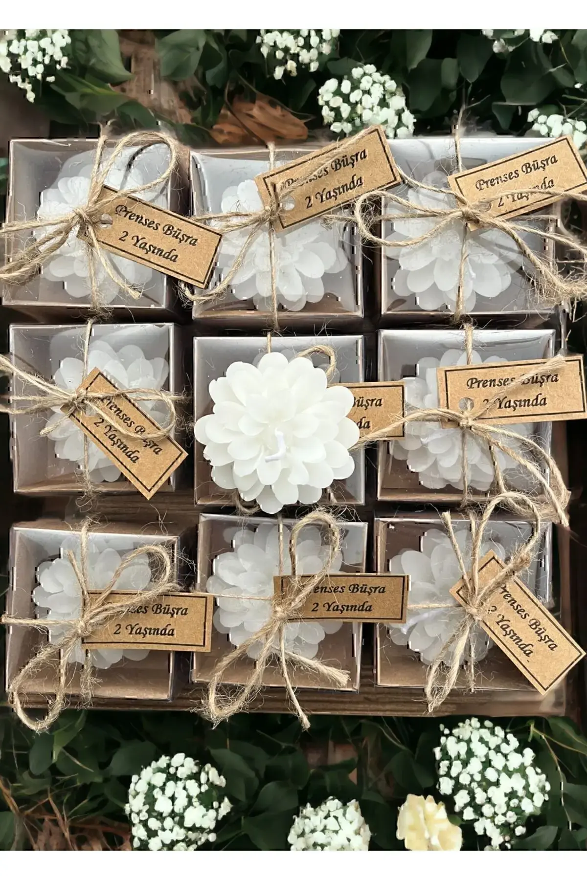 15 Adet Süslemeli Lotus Mum, Nikah Şekeri, Doğum, Sünnet, Düğün Nişan Söz, Kına, Doğum Günü.