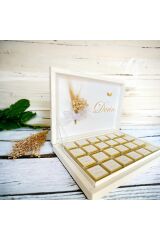 İsme Özel Tasarım Gold Kız Bebek ,Mevlit,nişan,isteme,hediyelik çikolata