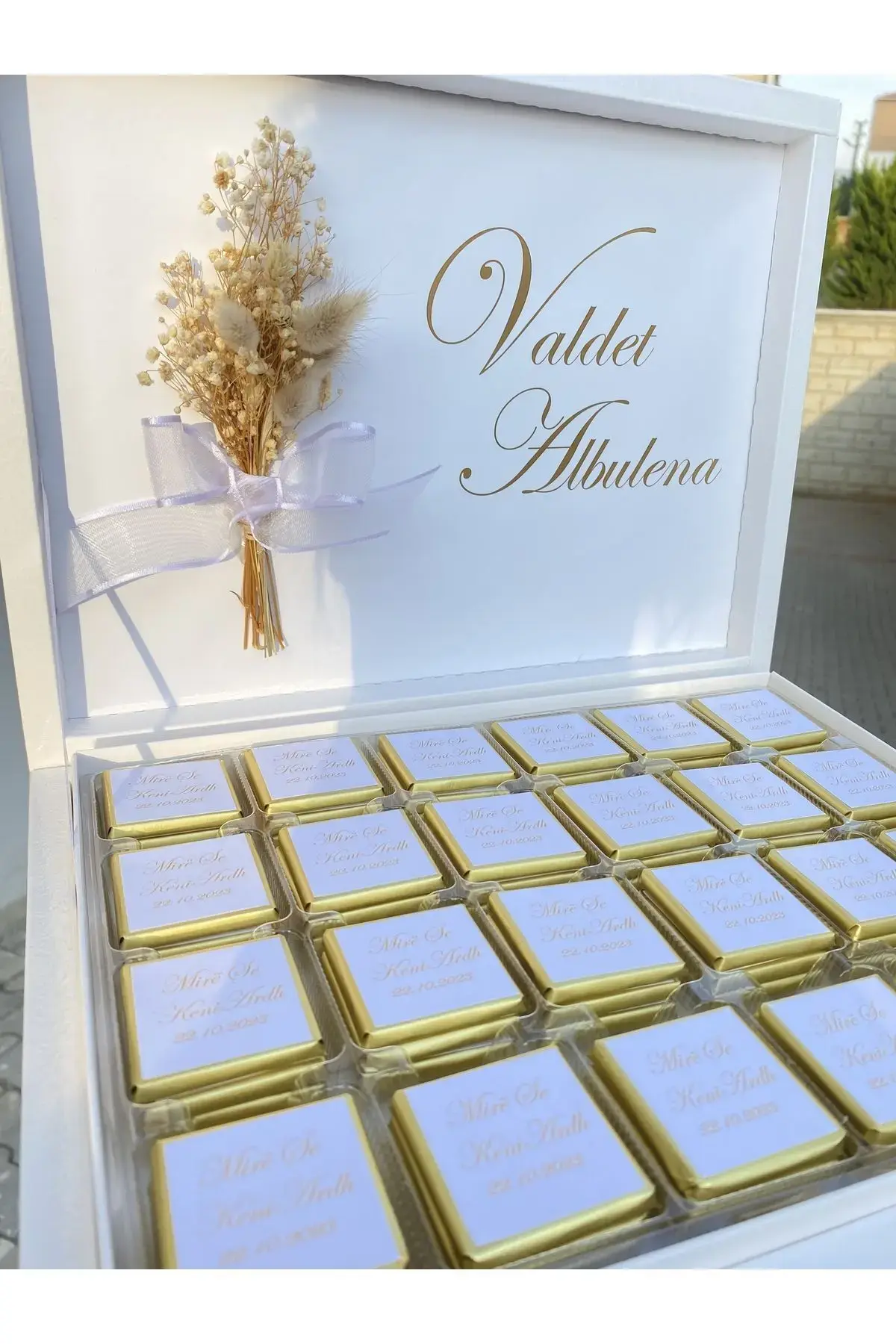 (Elit çikolata) Nikah-söz-nişan-kız isteme-bebek çikolatası isme özel 72 adet