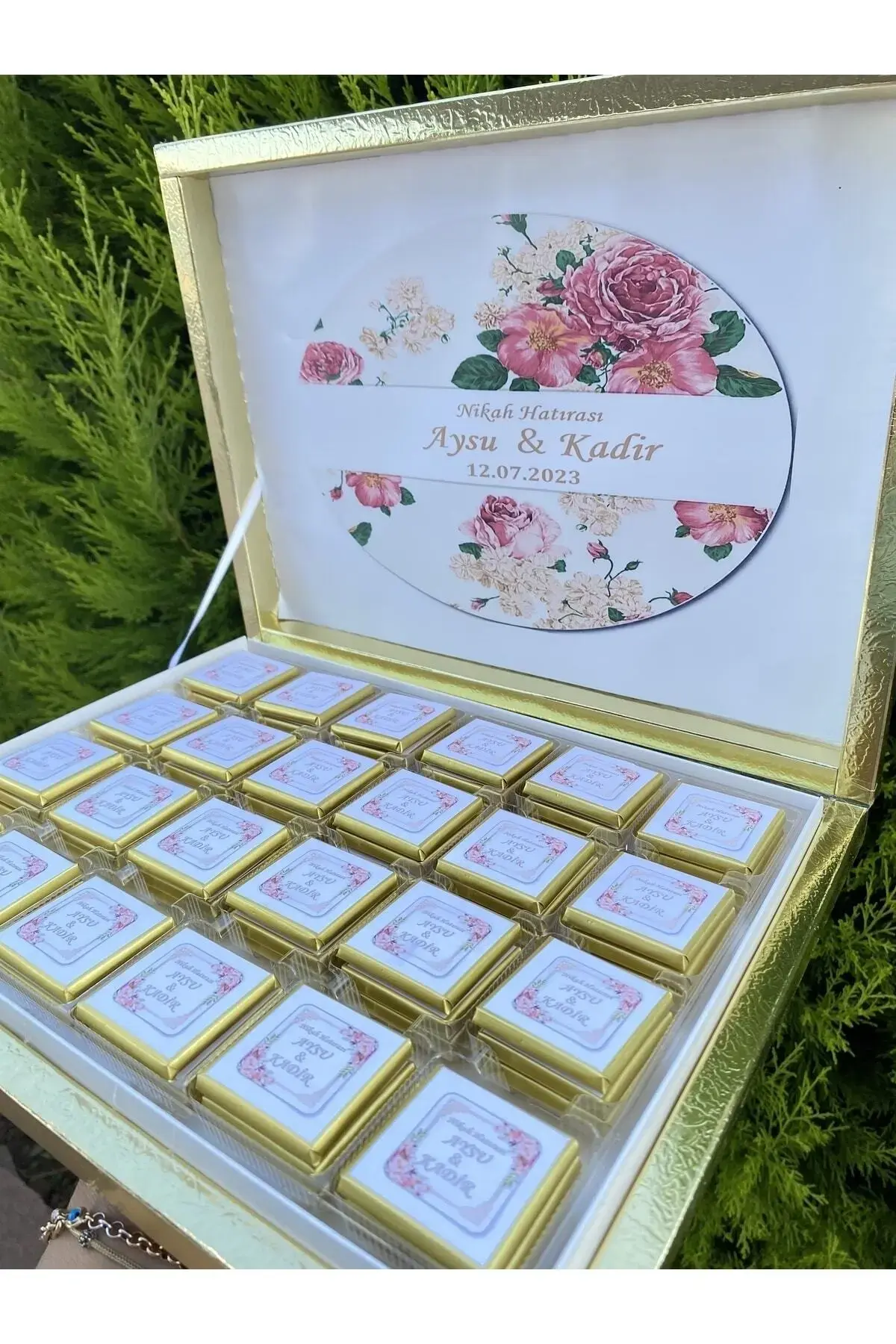 Nikah söz nişan kız isteme çikolatası isme özel 72 adet