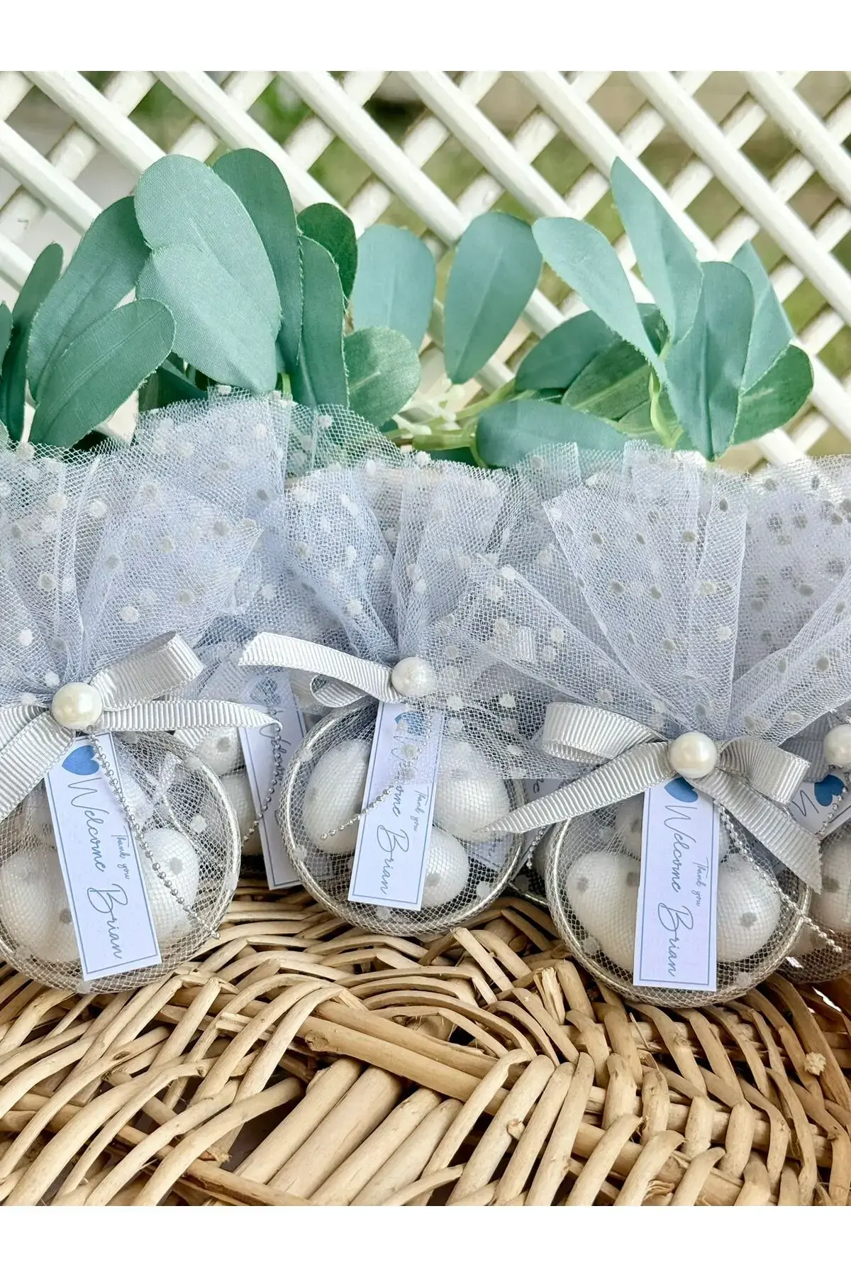 10 Adet İnci Süslemeli Magnetsiz Halka Şekerleme (Nikah, Nişan, Söz, Düğün Hediyeliği)