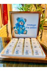 (ELİTÇİKOLATA) Isme Özel Isimli Erkek Bebek Çikolatası 48li Doğum ,yaş Günü, Hediyelik Çikolata