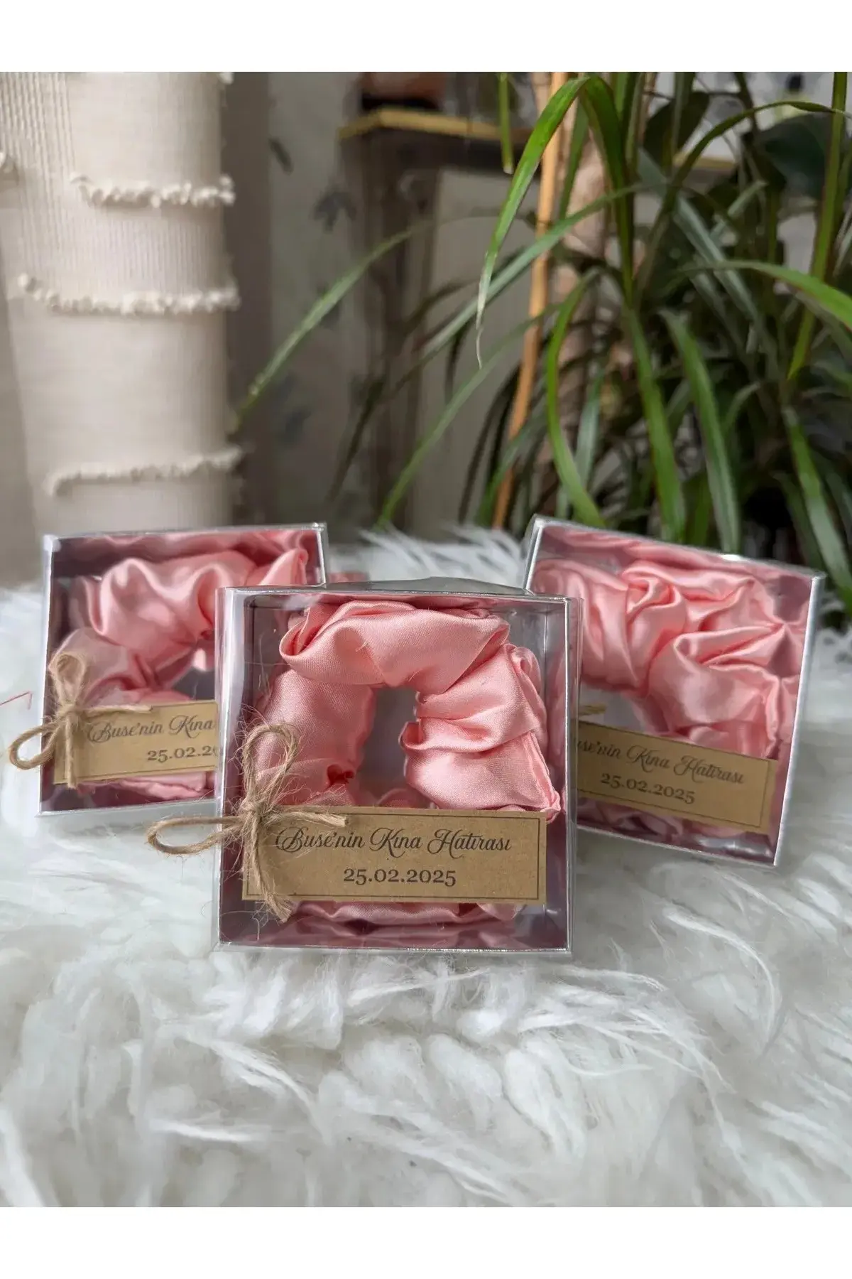Hediyelik Saten Toka Kişiye özel Kına gecesi-bride-düğün 5 adet Kutulu