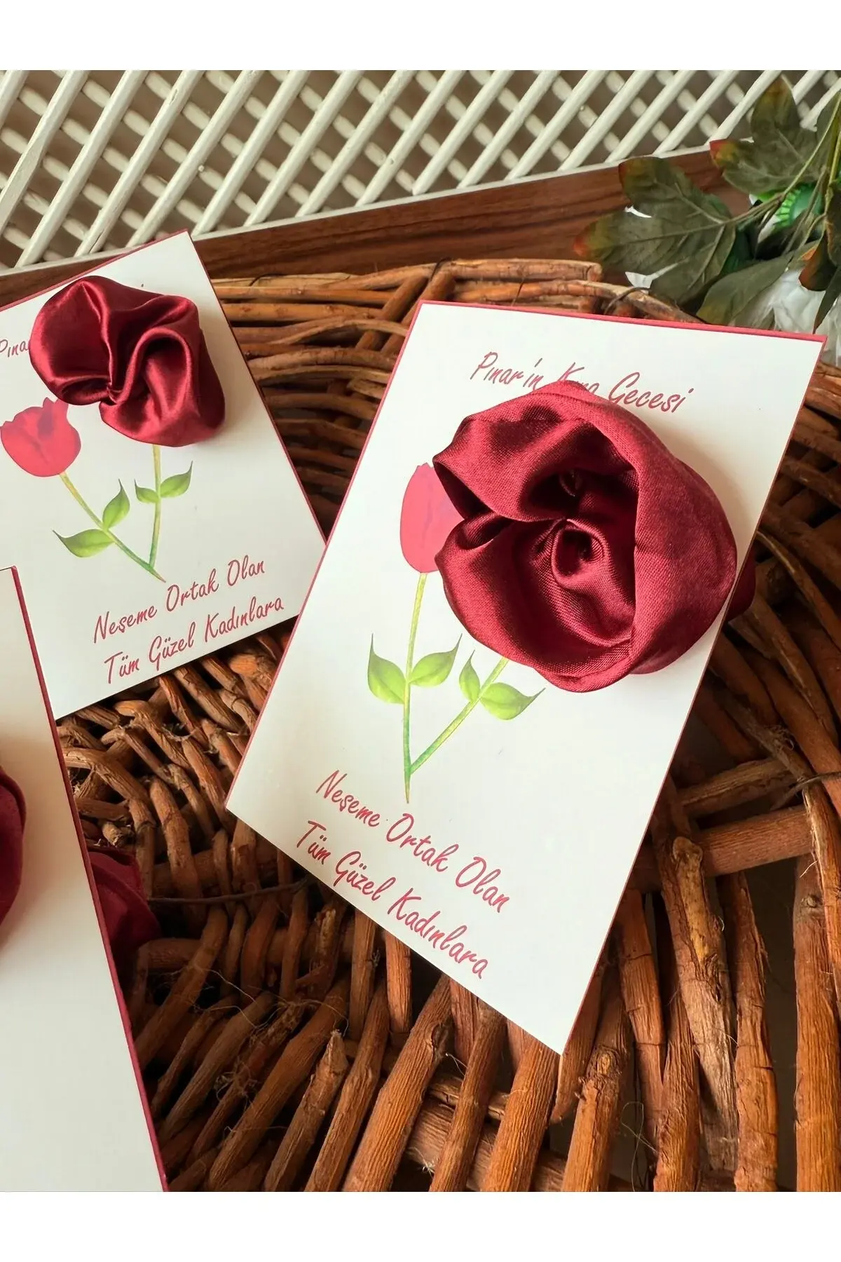 Kına hediyelikleri Saten Toka Kartlı Hediyelik Tekli Toka Kına Hatırası Bride Hediyesi 1 Tane