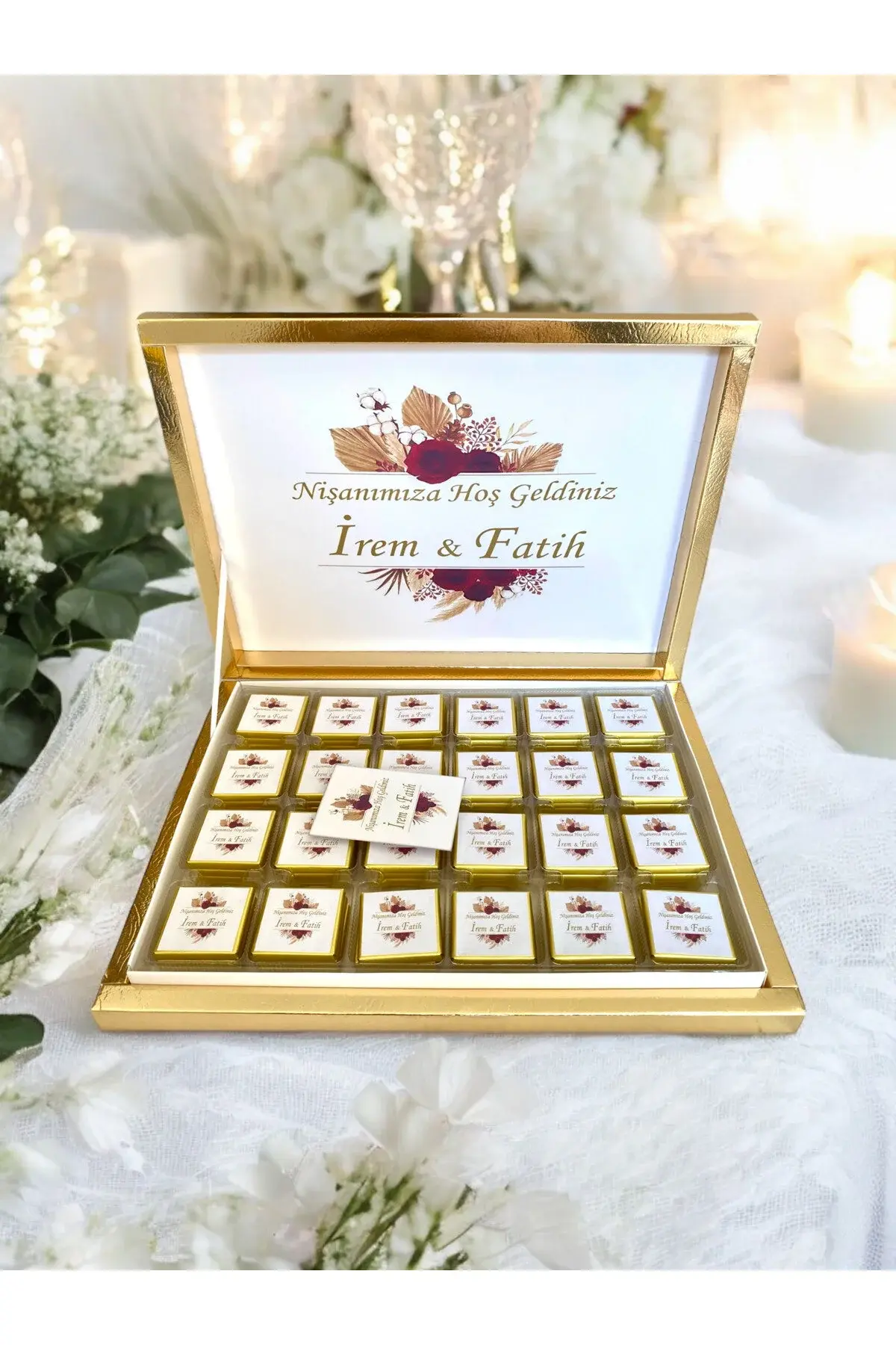 Yeni Tasarım NİKAH -SÖZ-KIZ İSTEME ÇİKOLATASI 72Lİ