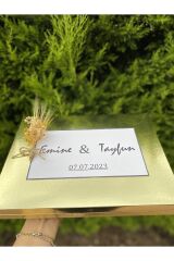 Yeni! İsme özel Nişan-söz-isteme-nikah çikolatası 72li gold kutu