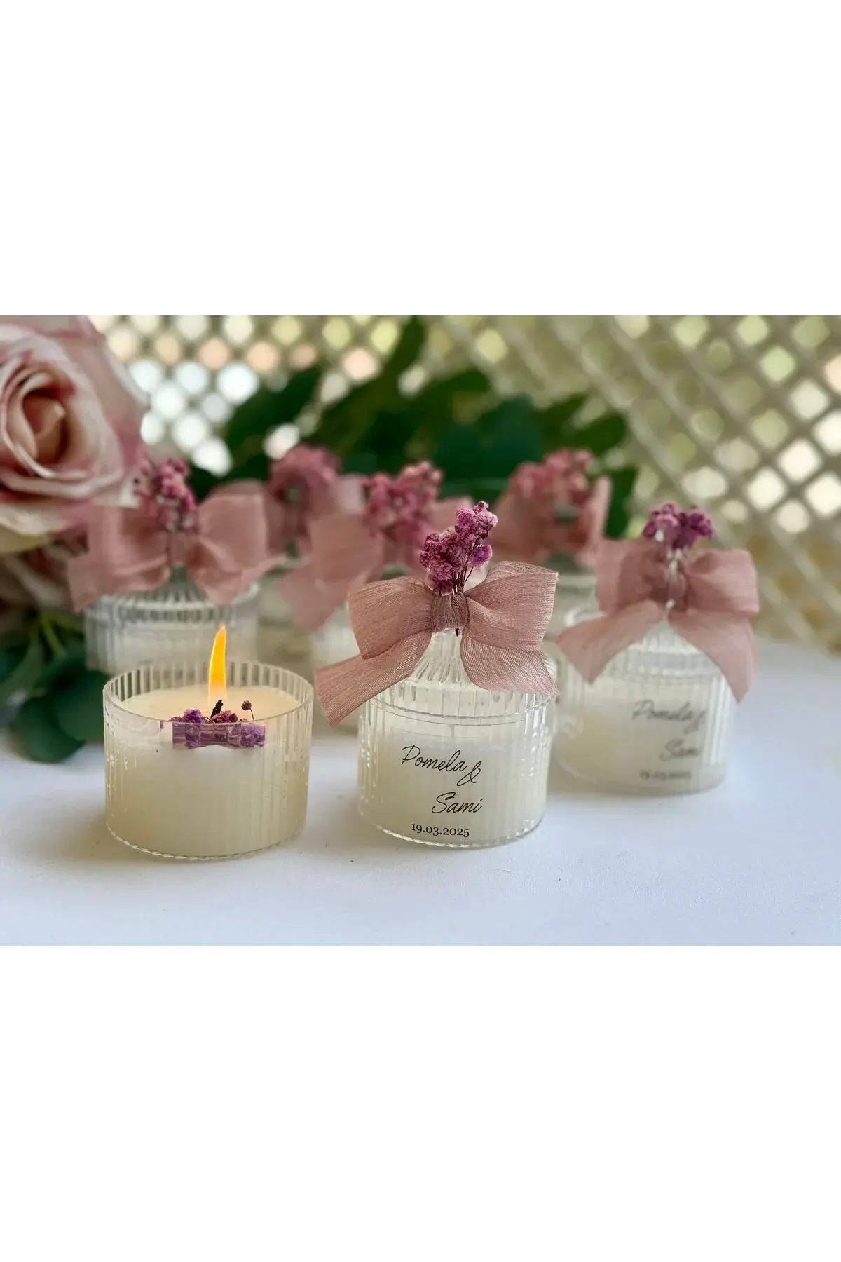 Kokulu Kutulu Hediyelik Mumlar Çiçekli Mum , Nikah Şekeri, Doğum, Sünnet, Düğün Nişan Söz 10 Adet.