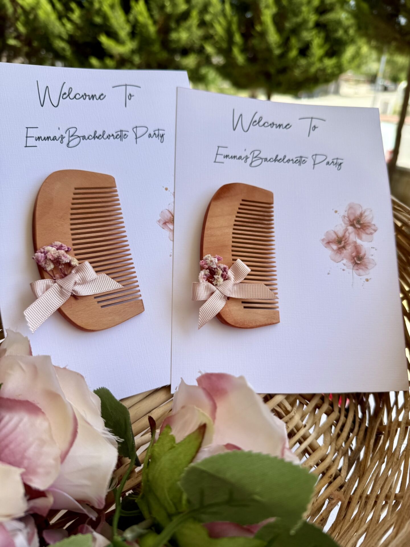 Nikah-kına-söz-bride Hediyelik Ahşap Tarak Kartlı 10adet