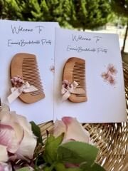 Nikah-kına-söz-bride Hediyelik Ahşap Tarak Kartlı 10adet