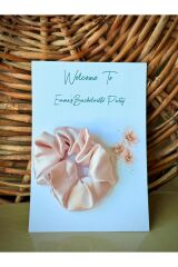 Kişiye Özel Davetiye Kartlı Saten Toka 10 Adet (Bachelorette / Nişan / Kına Hediyeliği)