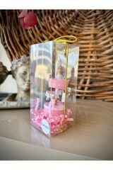 Ahşap Pembe Atlıkarınca 1 Adet Dekoratif Obje (Kız Bebek, Yılbaşı, Doğum Günü,Baby Shower) Hediyelik